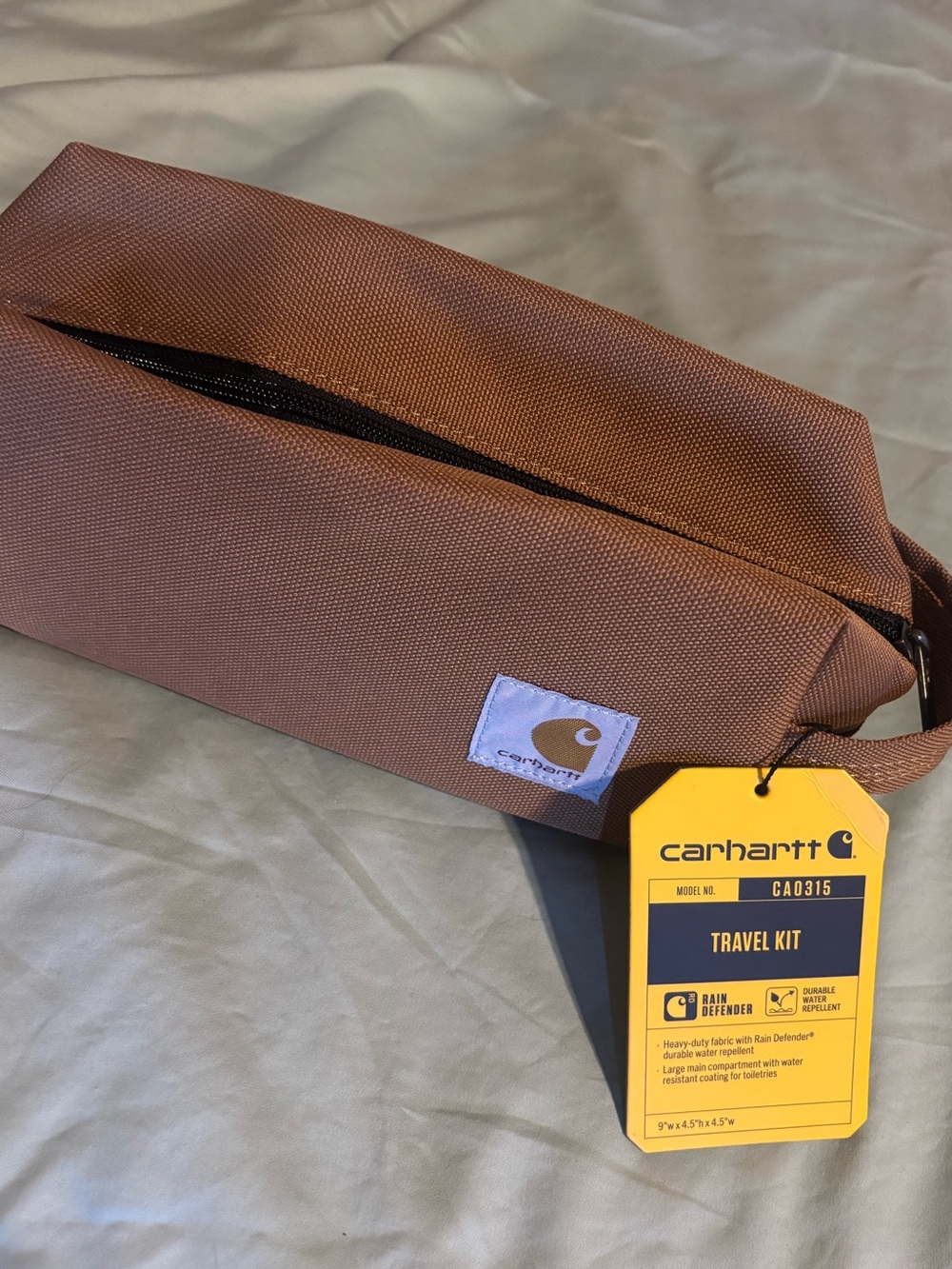 Carhartt Brown Canvas Travel Kit with Carry Loop